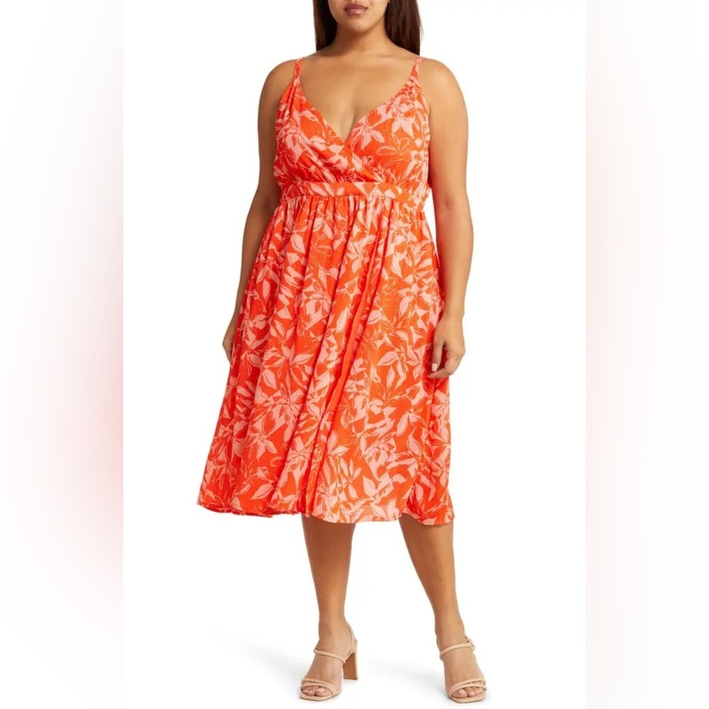 [CHELSEA28] Metallic Floral Print FauxWrap